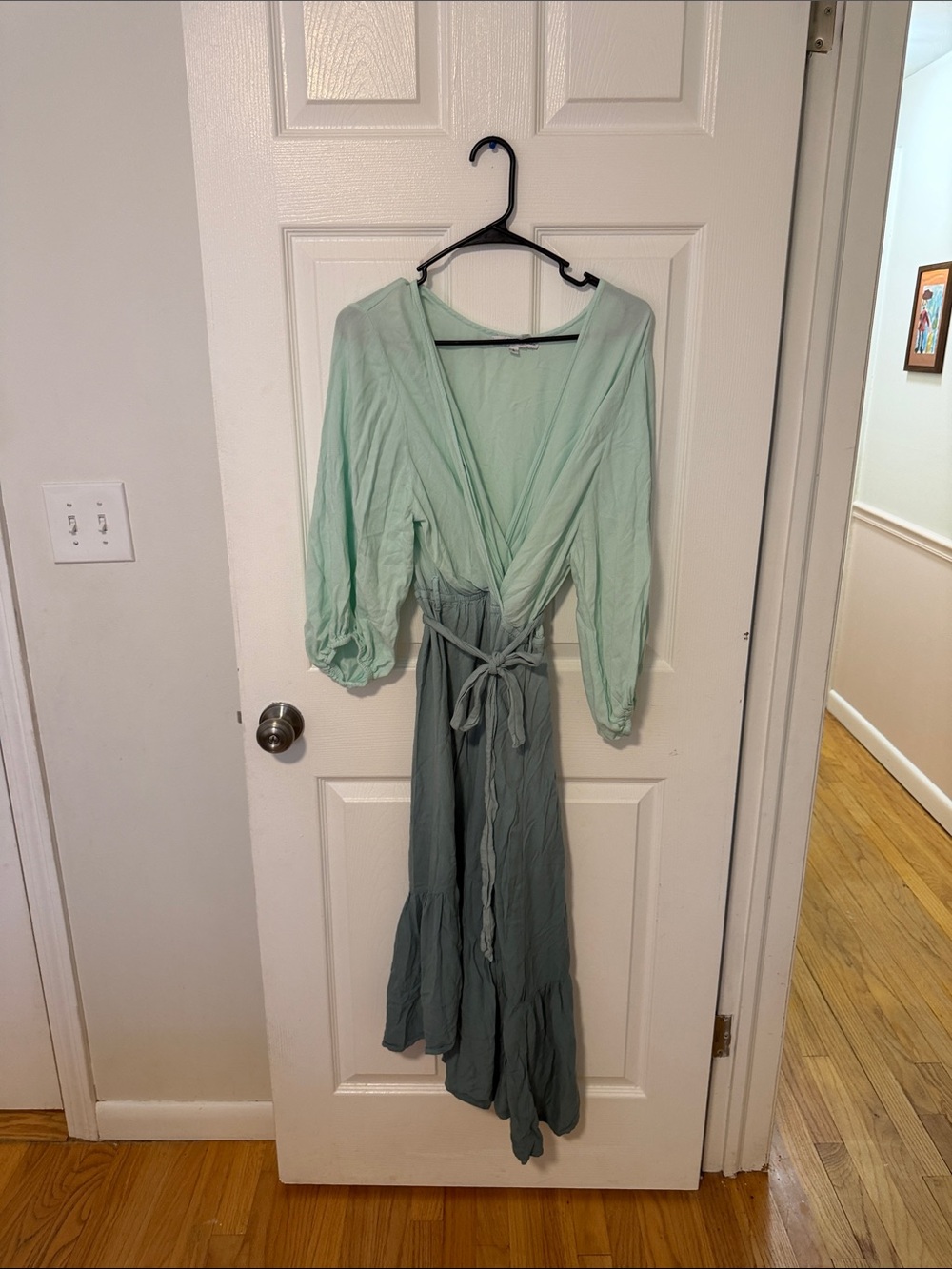 Young Fabulous & Broke Mint to Sage Ombre Wrap Maxi Dress